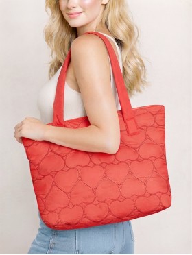Heart Stitched Fashion Tote Bag 